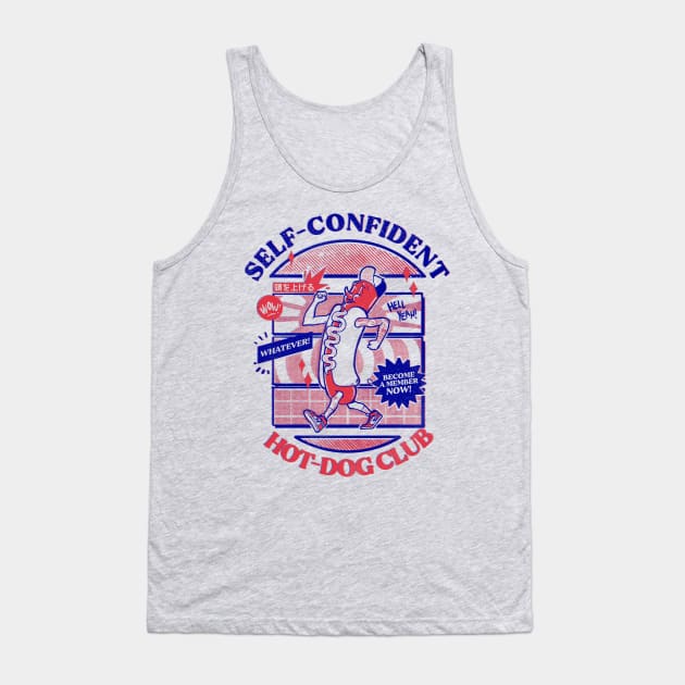 Self-Confident Hot-Dog Club Tank Top by massai